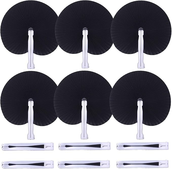 12 Packs Decorative Paper Folding Hand Fans Handheld by Bestage