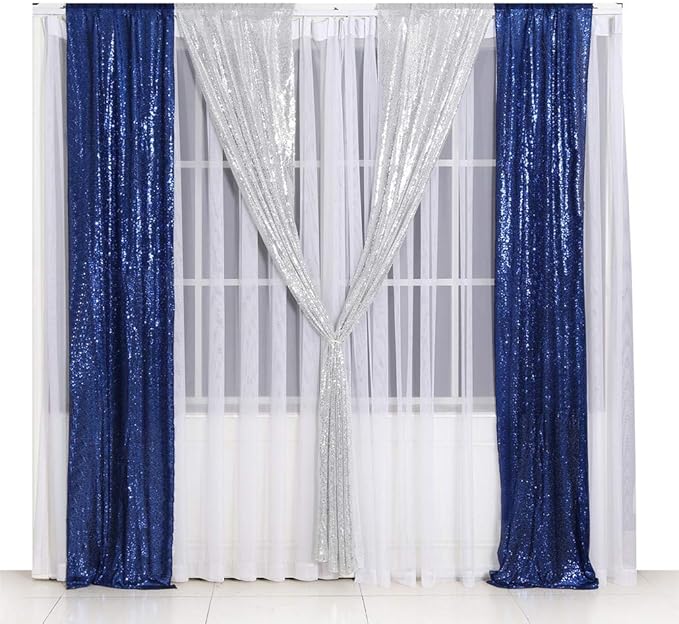 SquarePie Sequin Backdrop Non-Transparent Background Sparkly Curtain - Image 8