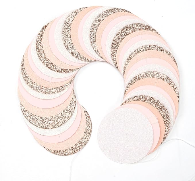 Rose-Gold Pink-White Birthday Party-Decorations Streamers - 52Ft Baby Bridal - Image 3