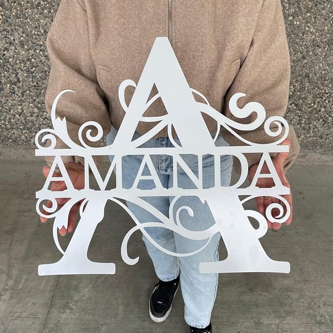 Personalized Metal Name Signs, Split Letter Monogram Wall Art Decor, Durable - Image 3