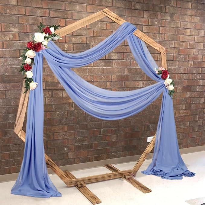 Periwinkle Color Wedding Arch Draping Fabric 20 Ft Wedding Arch Drapes 2 Panels by CHHEART