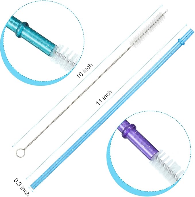 48 Pcs Plastic Straws with Team Bride Flags Reusable Glitter Drinking Straw - Image 2