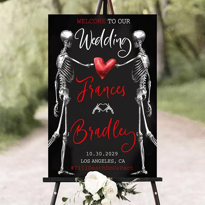 Welcome To Our Wedding Sign, Gothic Wedding Welcome Sign, Dark Romantic Goth by Mapileng%E2%84%A2