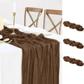 3 Pack Brown Cheesecloth Table Runner 35x120 Inch Gauze Coffee Table Runner by BlueTopCoLtd