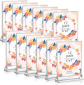 5X7 Acrylic Sign Holder 12 Pack, Double Sided Silver Picture Frames Clear by kuchisity