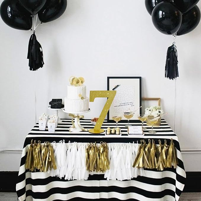 TONIFUL 11.8 Inch Gold Glitter Numbers Table Centerpieces 0-9 Birthday Party - Image 6