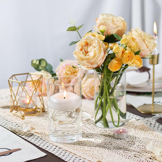 12pcs Glass Cylinder Vases for Centerpieces, 6 Inch Clear Flower Vases for - Image 7