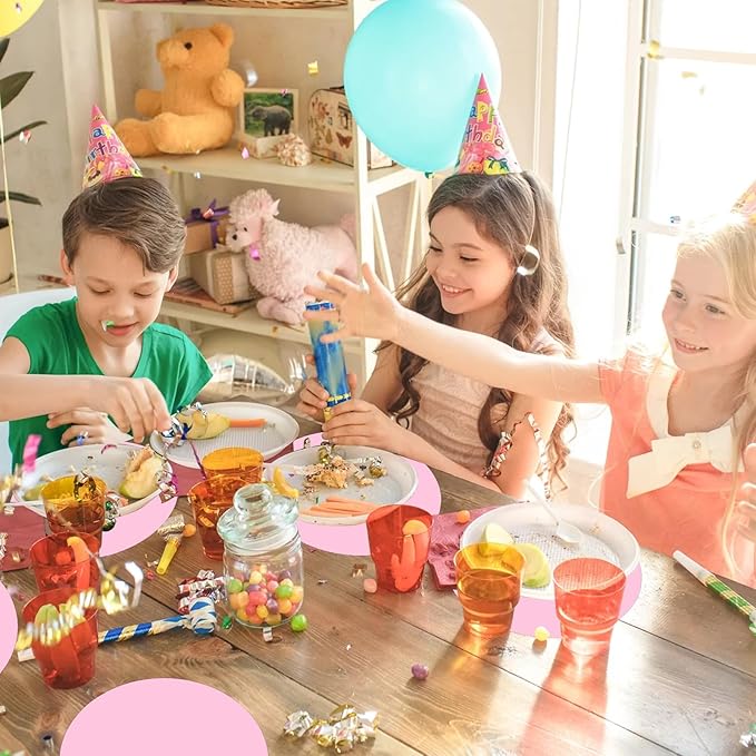 50 Pieces Pink Paper Place Mats Light Pink Round Disposable Table Mats - Image 6