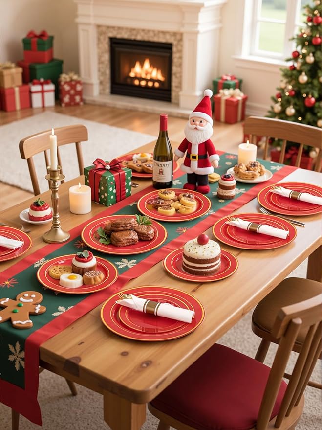 175 Pieces Christmas Plastic Plates - Image 3