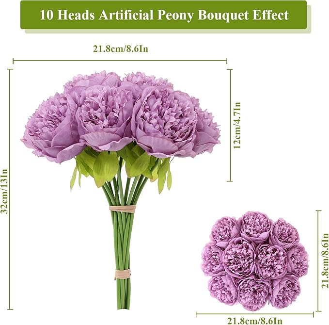 U'Artlines Artificial Peony Silk Flower - Image 2