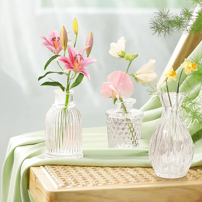Glass Bud Vases Set of 12, Vintage Small Vases - Image 6