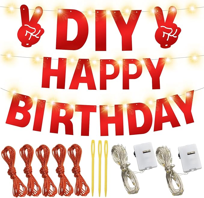 167Pcs DIY Glitter Customizable Banner Kit Custom Banner Happy Birthday DIY - Image 3
