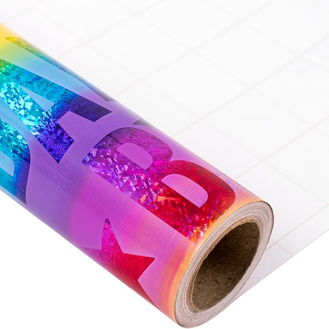 LeZakaa Holographic Birthday Wrapping Paper Roll, Happy Birthday Lettering - Image 6