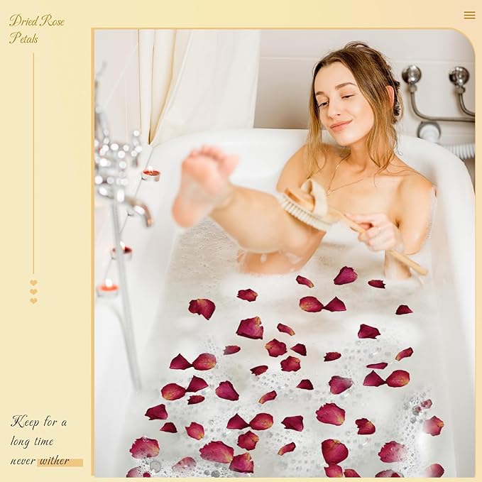 300+ PCS Biodegradable Red Rose Petals Wedding Confetti, 20+ Cups Dried Flower - Image 8