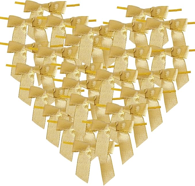 50pcs 2-1/2" Metallic Gold Bows by Micomon