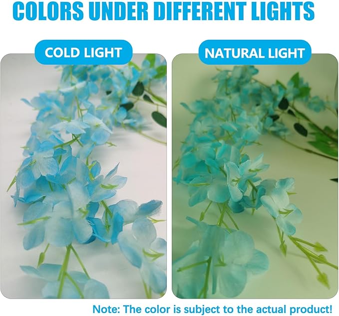 12 Pack Wisteria Hanging Flowers, 3.44 Ft Fake Hanging Flowers, Artificial - Image 2