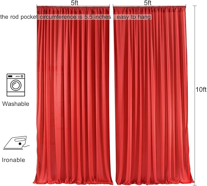 AK TRADING CO. 10 feet x 10 feet Polyester Backdrop Drapes Curtains Panels - Image 9