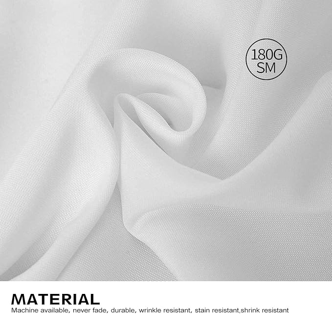 Surmente 10 Pack White Rectangle Tablecloth 90 x 132-inch Rectangular Polyester - Image 3