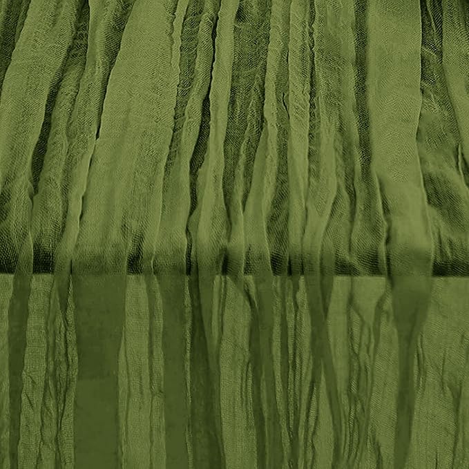10 Pack Olive Green Cheesecloth Table Runner 35x120 Inch 10Ft Rustic Gauze - Image 5