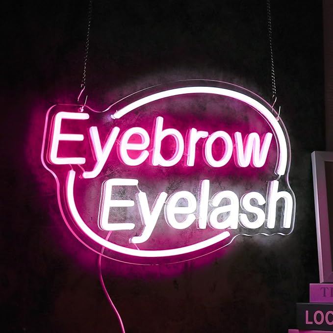 Eyebrows Eyelash Neon Sign, Girls Makeup Room Bedroom Beauty Salon Eyelash - Image 8