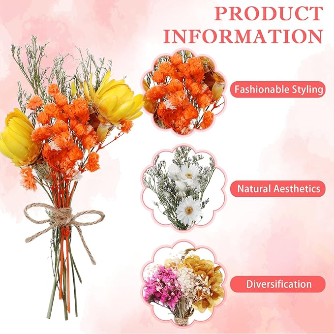 10/12/24 Pack Dried Flowers for Vase Various Mini Bouquet Dried Small - Image 7