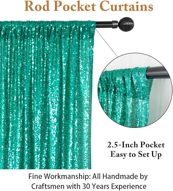 ShinyBeauty 10x10FT Green Sequin Backdrop | Grinch Christmas Photo Background | - Image 3