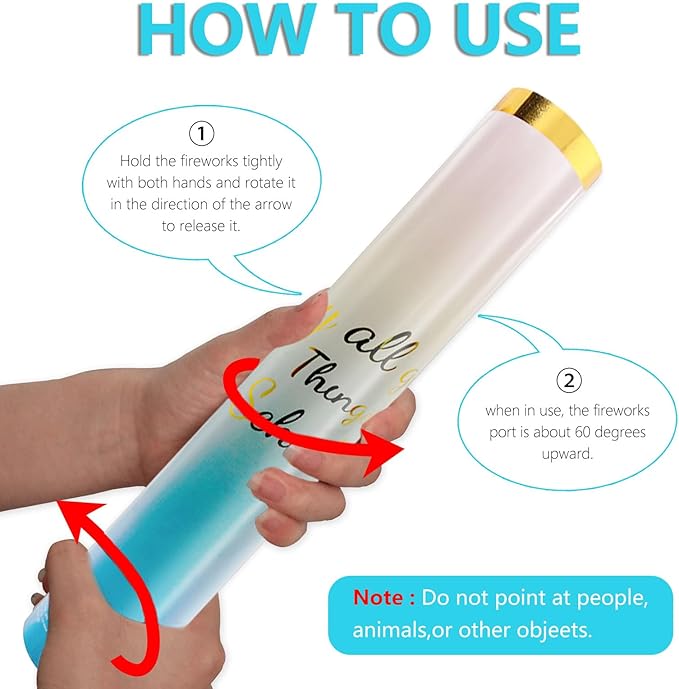 6 Pack Gender Reveal Confetti Cannon, 12 Inch Biodegradable Blue Confetti - Image 6