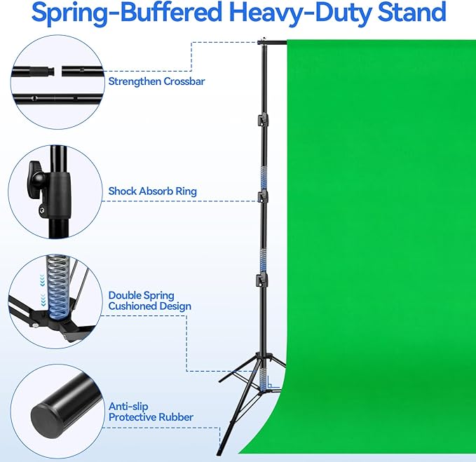 EMART Photo Video Studio 10 x 10ft Green Screen Backdrop Stand Kit, Photography - Image 3