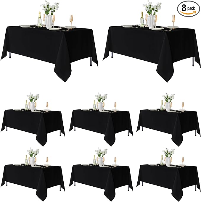 Fitable 8 Pack Table Cloth Rectangle Table: Stain and Wrinkle Resistant by Fitable