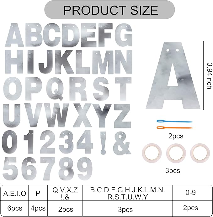 BEISHIDA Double-sided Silver 116 PCS DIY Letter Banner Kit Make Your Own Banner - Image 3