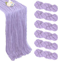 6 Pack Lilac Purple Table Runner 10ft Boho Gauze Fabric Cheesecloth Table by Pepmily