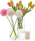 4 Pcs Glass Cylinder Vases Set, 4/6/8/10 Inch Modern Flower Vases by Unknown