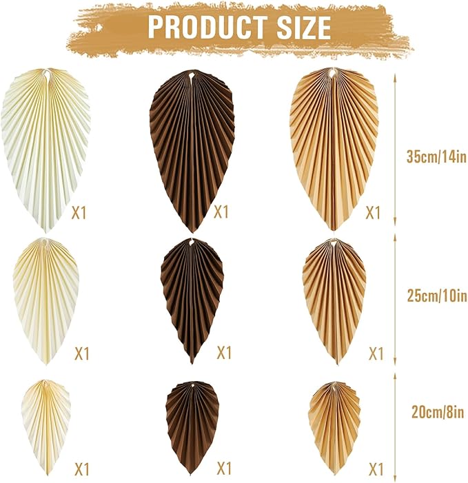 Paper Leaves Decorations for Wall Paper Fans Boho Room Decoration Leaves - Image 2