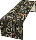 Mushroom Table Runner, Vintage Boho Forest Wild Animal Wildflower Botanical by Kurtect