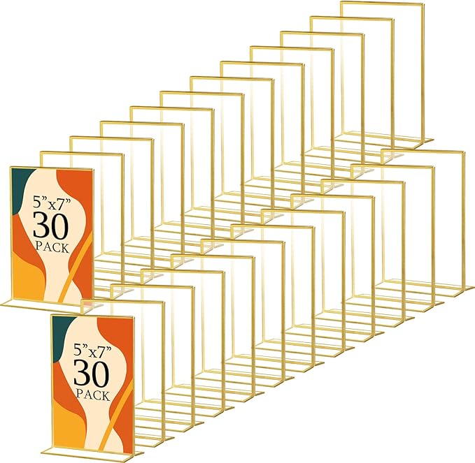 Hoteam 30 Pack 5 x 7 Clear Acrylic Sign Holder by Hoteam