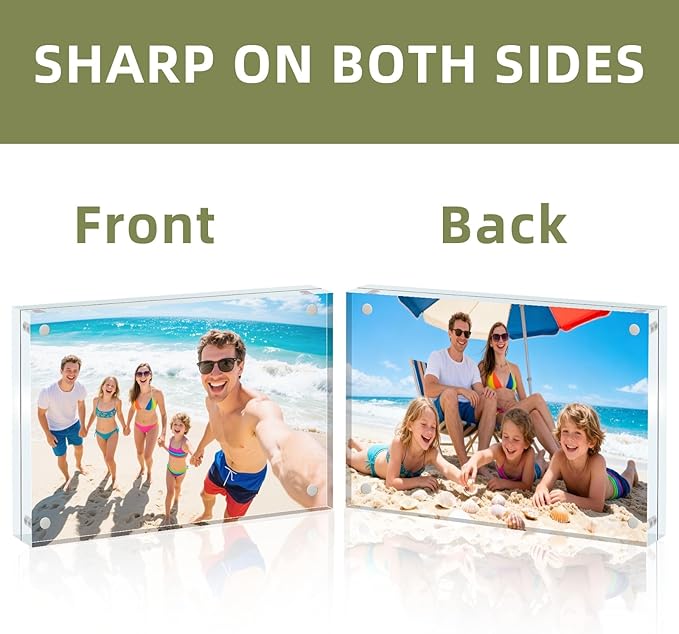 Magnetic Acrylic Picture Frame 4x6 – Clear Lucite Double-Sided Frameless Photo - Image 4