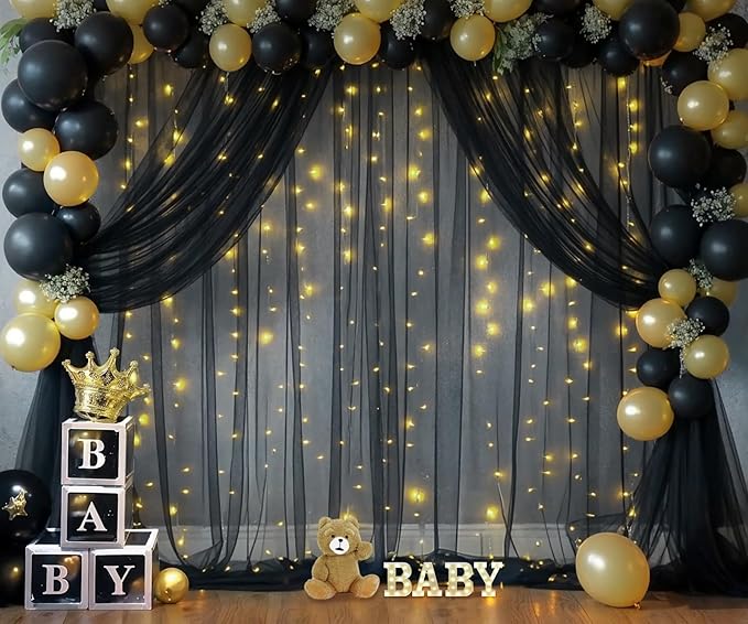 Black Tulle Backdrop Curtain - Image 3
