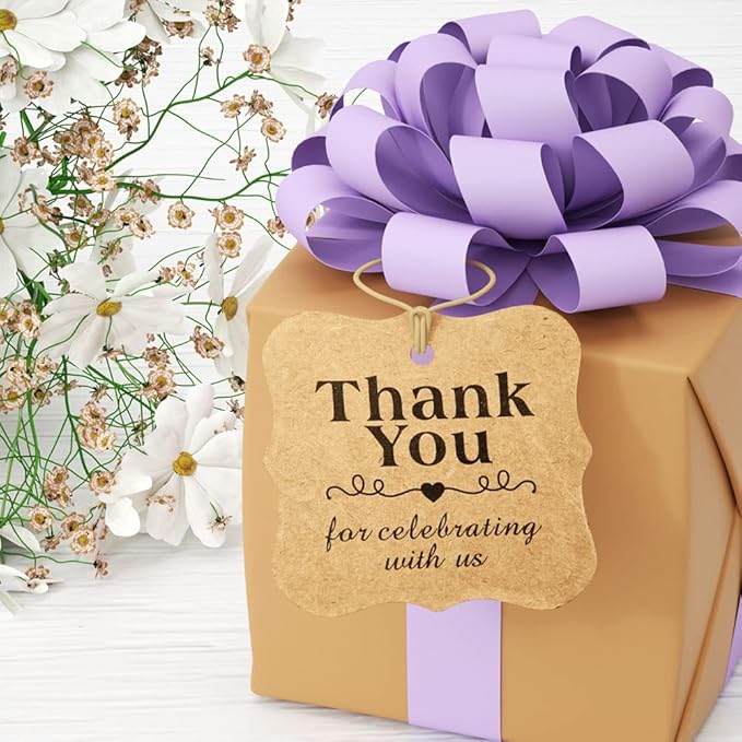 SallyFashion 150 PCS Thank You Brown Gift Tags - Image 3