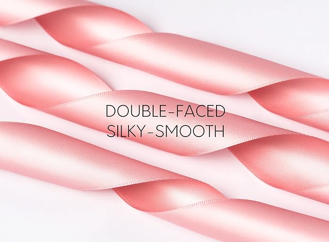 Pink Satin Ribbon 1-1/2 Inch x 50 Yards Double-Faced Valentines Ribbons - Image 3
