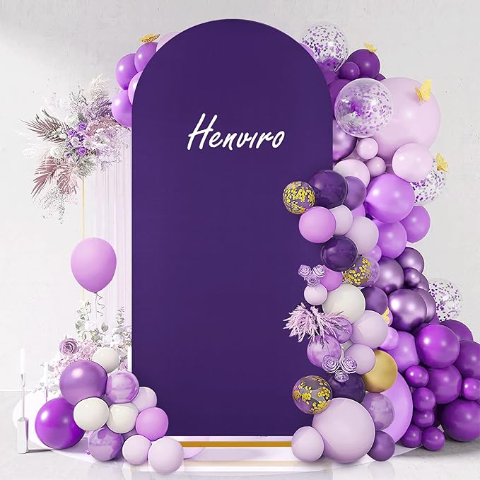 SoarDream Arch Backdrop Cover Purple Spandex Fitted 5FT Wedding Arch Covers - Image 5