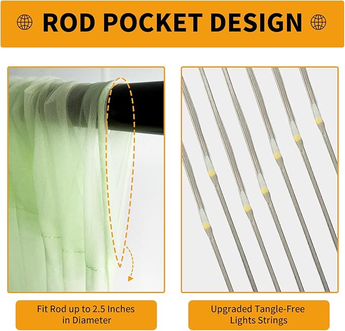 Sage Green Tulle Backdrop Curtain - Image 6