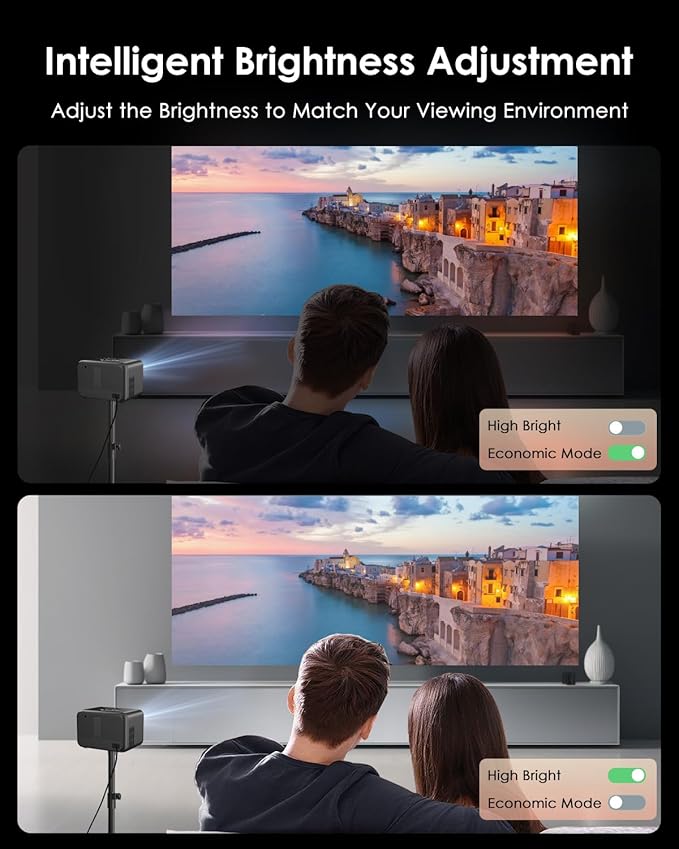 Smart 4K Projector for Bedroom, Indoor Outdoor Home Theater Projectors - Image 3
