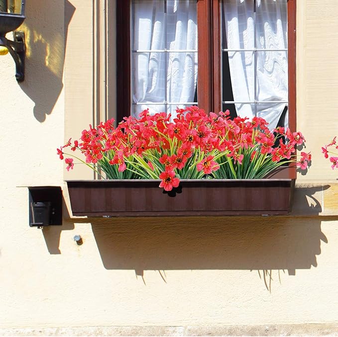 12 Bundles Artificial Flowers Outdoor UV Resistant Fake Flowers No Fade Faux - Image 3