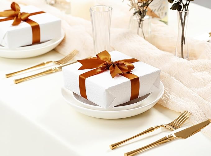 Copper Satin Ribbon 7/8 Inch x 50 Yards Double-Faced Polyester Ribbons - Image 5