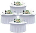 4 pk White Round Spandex Tablecloth by Nobed+HHT