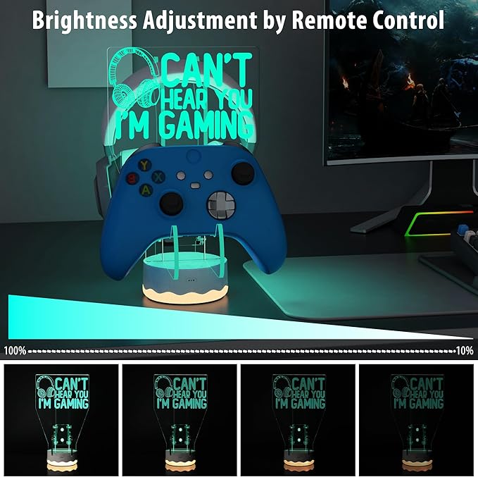 Light Up Headset and Controller Stand, 16 Colors 3D LED Lights Gamepad - Image 5