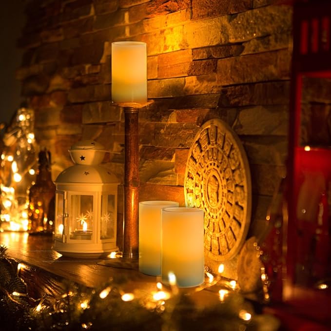 Homemory 5"x3" Wax Flameless Candles, Battery Operated LED Pillar Candles - Image 4