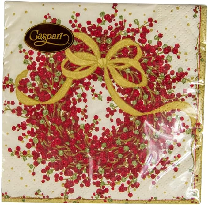 Caspari Entertaining Pepper Berry Cocktail Napkins - Image 8
