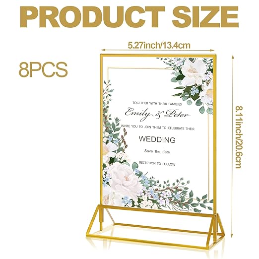 8PCS 5x7" Double-Sided Acrylic Sign Holders, Table Number Holders - Image 2