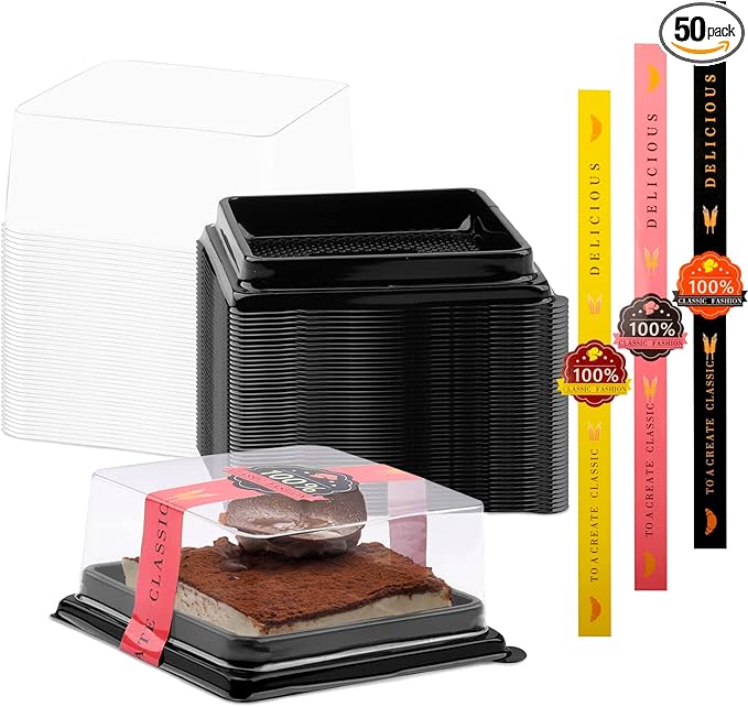 50 Pcs 3.5 Inch Mini Cake Containers by Unknown